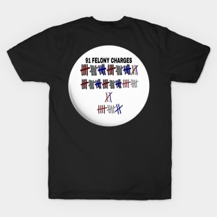 91 FELONIES - Tally - Round - Back T-Shirt